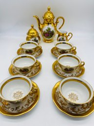 Kleiber Bavaria Germany Tea Set 22K Gold Seventeen Piece Set