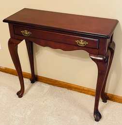 Queen Anne Leg Side Sofa Table With Drawer