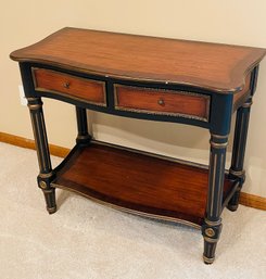 Wood Side Sofa Table With Two Drawers