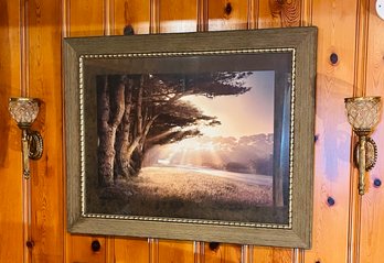 Art Large Framed Print No Place To Fall By William Vanscoy With Wall Sconces