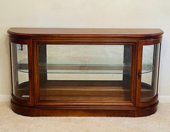 Sofa Table Curio Curved Glass Two Door Lighted Glass Shelf Pulaski Furniture Cabinet