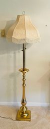 Warren Kessler Brass Floor Lamp With Fringe Shade