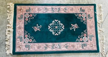 Quality Green Woven Floral Rug