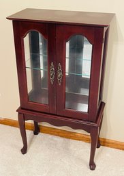 Small Double Door Queen Anne Leg Curio Display Cabinet