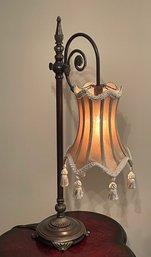 Ornate Decorative Table Lamp With Fringe Shade