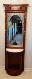 Etched Mirrored Hallway Entry Coat Umbrella Rack