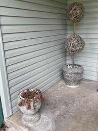 Large Group Lot Outdoor Planters Concrete Yard Decor Items All Items Pictured Sell Together As One Lot