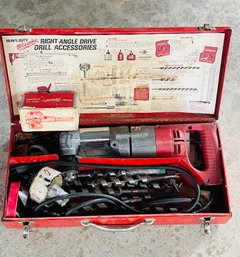 Milwaukee Heavy Duty Right Angle Drill 1/2 Model 1101-1 W/ Extra Bits & Case