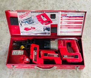 Milwaukee Power Plus 18 Volt Heavy Duty Sawzall Three Batterys Charger & Blades Model 6516-02