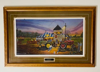 Coca Cola Framed Print State Fair Tractor Pull For Top Honors By Dave Barnhouse Signed Numbered John Deere