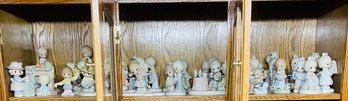 Group Lot Of 32 Precious Moments Figurines Shelf #1