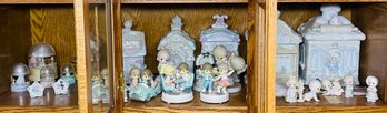 Group Lot 23 Precious Moments Figurines Canister Set Shelf #4