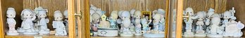 Group Lot Of 38 Precious Moments Figurines Shelf #5