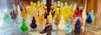 Group Lot 20 Pieces Mosser Art Glass The Performer Josh & Jenny Figurines