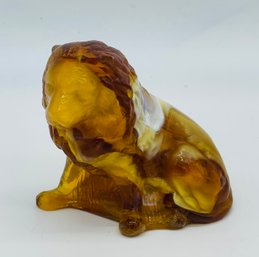 Vintage Imperial Slag Art Glass Lion Figurine