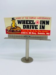 Rare Miniature Salesman Sample Billboard Display Wheel Inn Drive In Sedalia Missouri