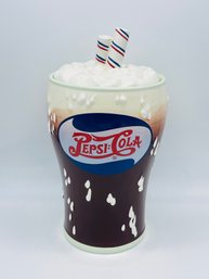 Pepsi Cola Advertising Soda Fountain Glass Heritage Collection Cookie Jar