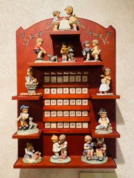 Hummel Figurines Hanging Wall Calendar Shelf Set