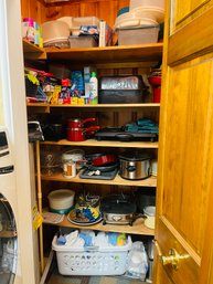 Contents Of Wash Room Storage Closet Decor Small Appliances Pots Pans Cleaning Supplies