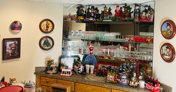 Huge Group Lot Back Bar Wall Shelves Contents Coca Cola A&W Root Beer Pepsi Toys Glasses Advertising Snoopy