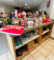 Huge Group Lot Coca Cola Collection Items Glasses Figurines Lights Radios Clocks Ice Buckets Advertising