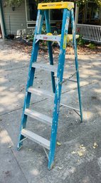 Five Step 6ft Werner Blue Fiberglass Step Ladder Model 6006S