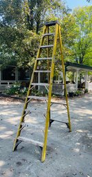 Nine Step 10ft Werner Yellow Fiberglass Step Ladder Model FSA10