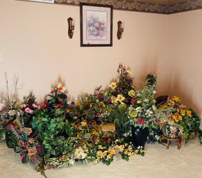 Huge Lot Indoor Artificial Flower Arrangements Vases Wall Decor Pictures