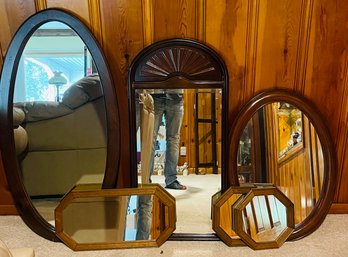 Group Lot Of Six Mirrors Three Larger Dressing Three Smaller