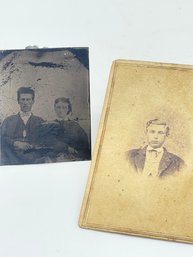 Original CDV & Tin Type Photo Image Aurelius Harding Company H 5th Kansas Cavalry Civil War Soldier & Wife