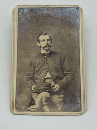 Original CDV Photo Image Henry B Hall Company G 9th Kansas Cavalry Civil War Soldier Signed