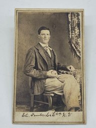 Original CDV Photo Image Eli Fowler Company C 11th KVC Kansas Cavalry Civil War Soldier