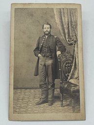 Original CDV Photo Image William Pellet Lieutenant Company H 12th KVC Kansas Cavalry Civil War Soldier