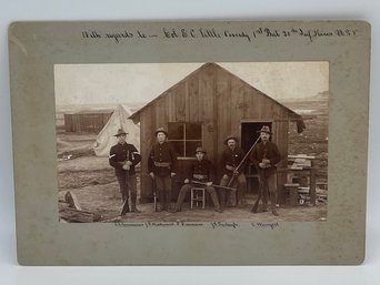 Original Cabinet Photo Group Image Kansas 20th Officers Soldiers Guns Camp Spanish American War USV Battalion