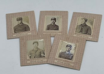 Original Group Lot Of 5 CDV Photo Soldiers Company K 21st Kansas Volunteer Spanish American War