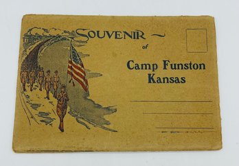 Souvenir Of Camp Funston Kansas Pullout Yard Long Booklet Camp Soldier Photo Album