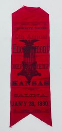 GAR Grand Army Of The Republic 9th Annual Encampment Delegate Ribbon Badge Salina Kansas 1890