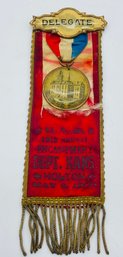 GAR Grand Army Of The Republic 19th Annual Encampment Delegate Ribbon Badge Holton Kansas 1900