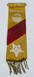 Grand Army Of The Republic 20th Annual Encampment Delegate Ribbon Badge Kansas San Francisco California 1886