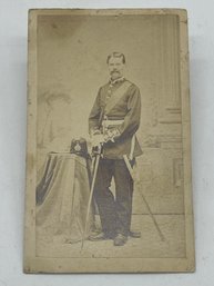 Civil Spanish American War CDV Photo Image Soldier With Sword Infantry Cavalry Uniform Toronto