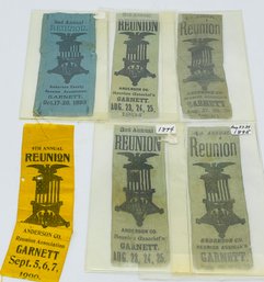 Garnett Kansas Reunion Ribbon Group Lot 2nd 3rd 4th And 9th Annual Anderson County