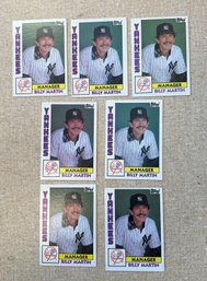 Billy Martin 1984 Topps Baseball Lot Of 7 Yankees