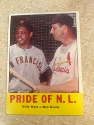 1963 Topps Willie Mays Stan Musial Pride Of The NL