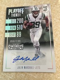 Jalin Marshall 2016 Contenders Football Autograph 050/199 Jets