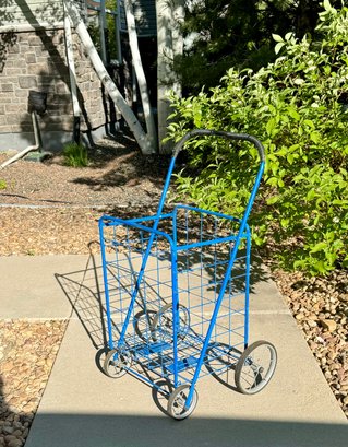 Blue Rolling Cart