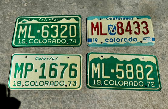 Miscellaneous Colorado License Plates 1972-1976