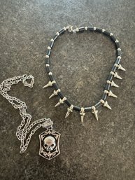Harley Davidson And Spike Necklace