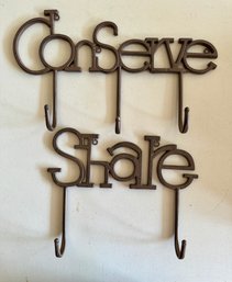 Conserve, Share Metal Wall Hangers