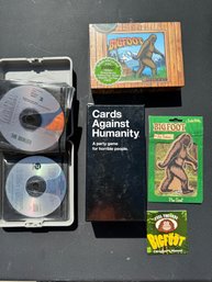 Bigfoot Investigation Kit (unopened) Air Freshener (unopened) Cards Against Humanity Game, 15 CDs