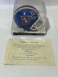 Denver Brocos Mini-helmut Signed And Authenticated